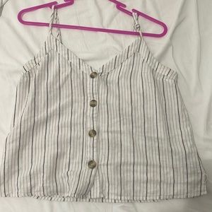 Abercombie and Fitch white linen tank